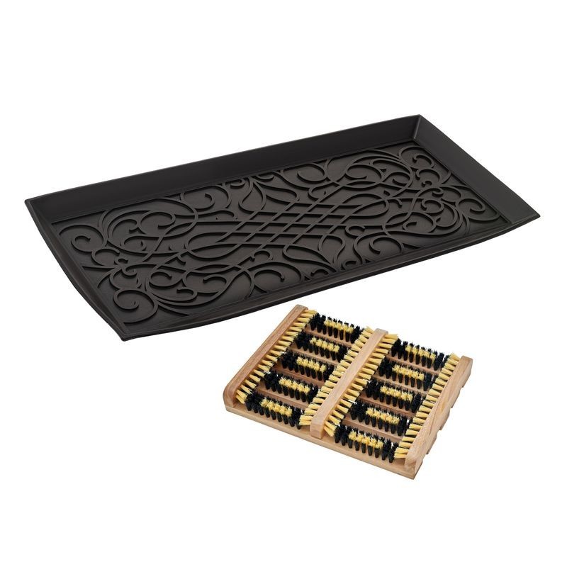 Superio Shoe & Boot Tray with Scraper, Floor Protection and Multipurpose