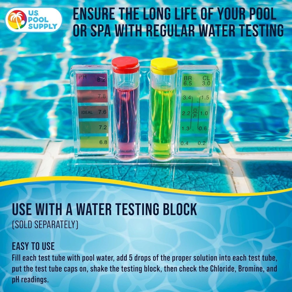 2-Bottle Chlorine and pH Refill Solutions for Effortless Pool & Spa Testing
