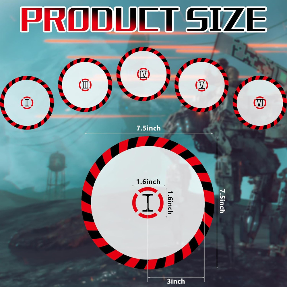 Libima 6 Pcs Objective Point Markers round PVC Objective Marker Gaming Accessory