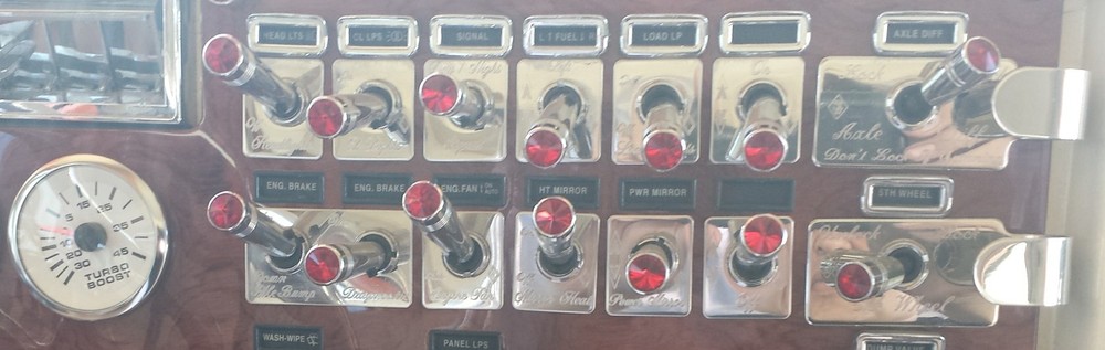 Peterbilt Long Chrome Toggle Switch Extensions - Blue set of 5