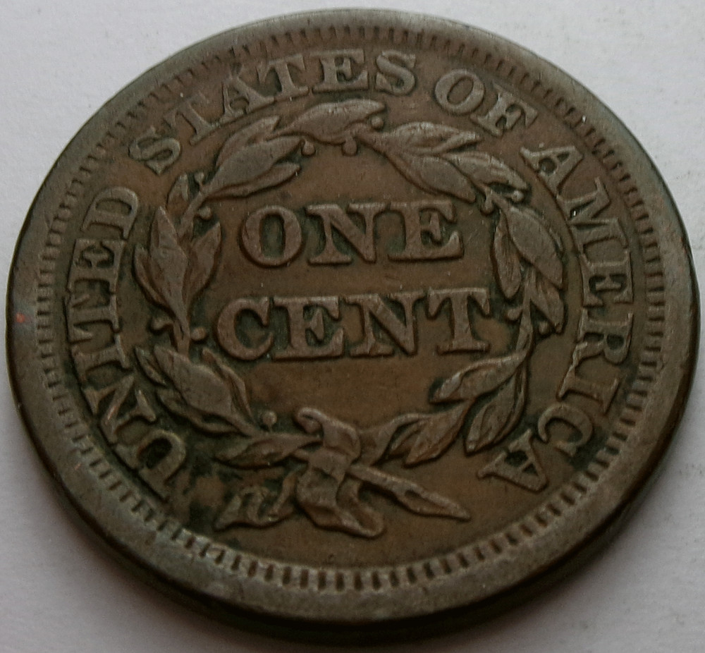 1853 Braided Hair Large Cent