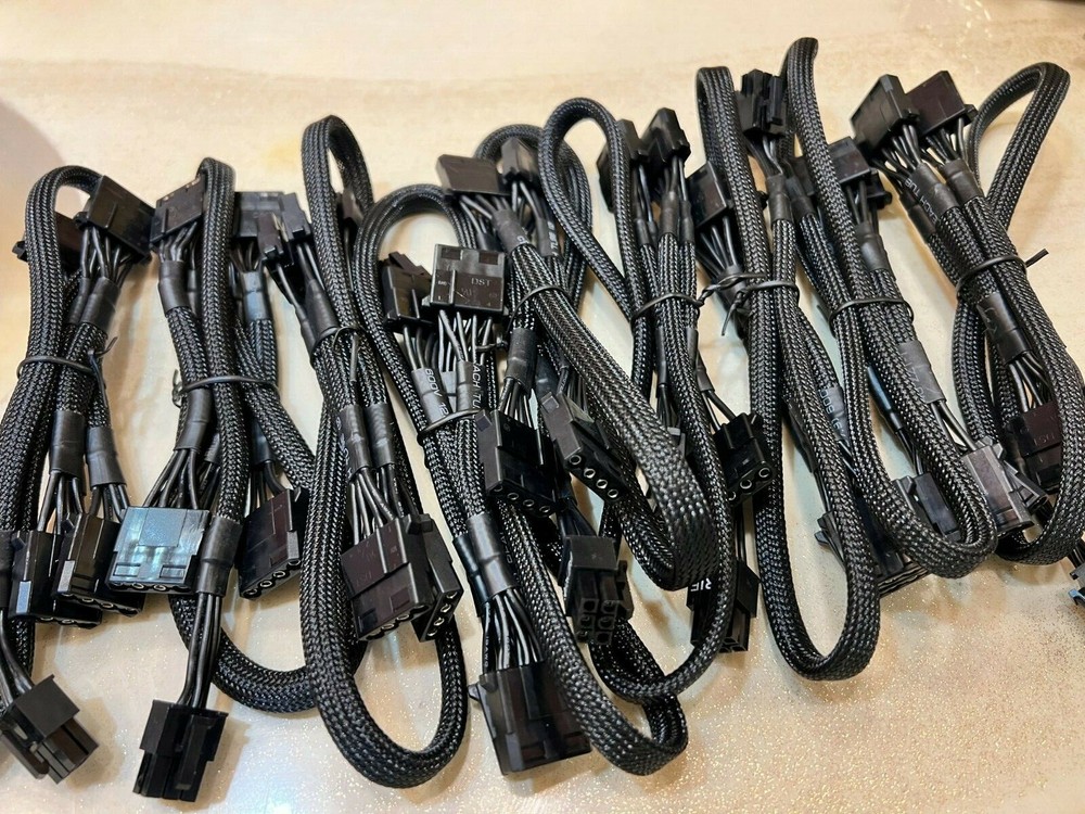 4 Pcs EVGA SuperNOVA 6 pin PERIF to 4X MOLEX IDE DRIVER POWER cable ,ORIGINAL