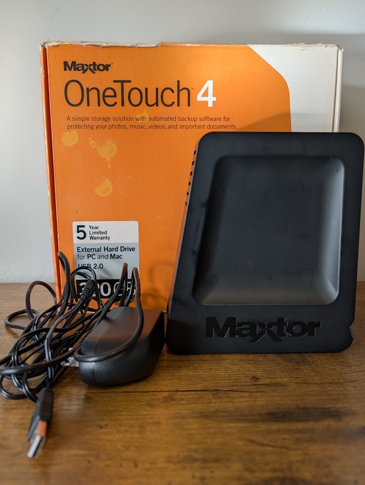 External Hard Drive 320GB Maxtor One Touch 4 Pc Mac USB 2.0 Backup Storage