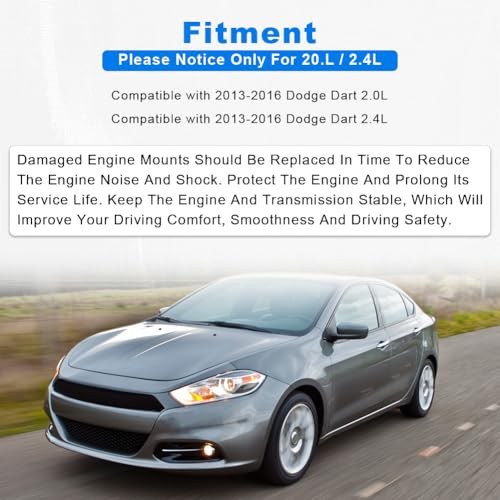 Front Right Engine Motor Mount Replacement for Dodge Dart 2.0L, 2.4L 2013