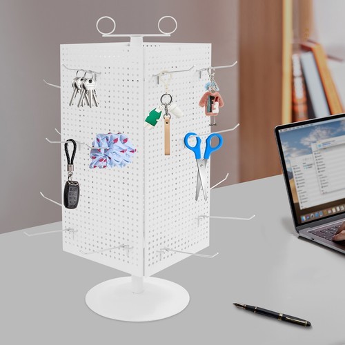 Display Stand, Perforated Panel Display Stand, 4-Sided Revolving Display Stand