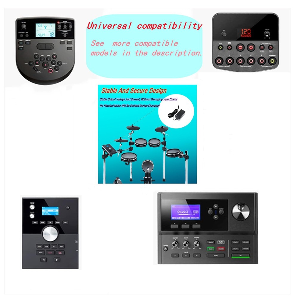 9V DC Power Adapter, Compatible with Alesis Command Mesh Kit, Nitro Max, Nitr...