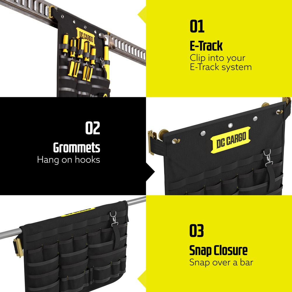 DC Cargo E-Track Hanging Tool Organizer, 17"x18"