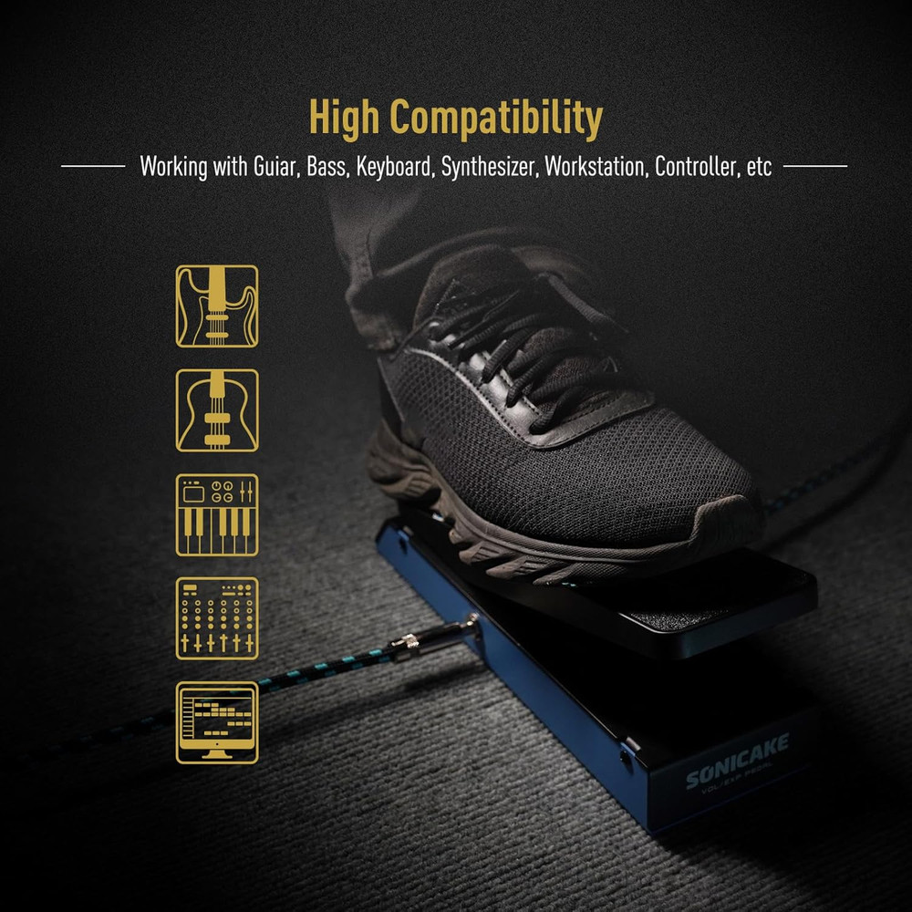 Volume Expression Pedal, Expression EXP & Passive Volume 2 in 1 Combo Guitar Eff