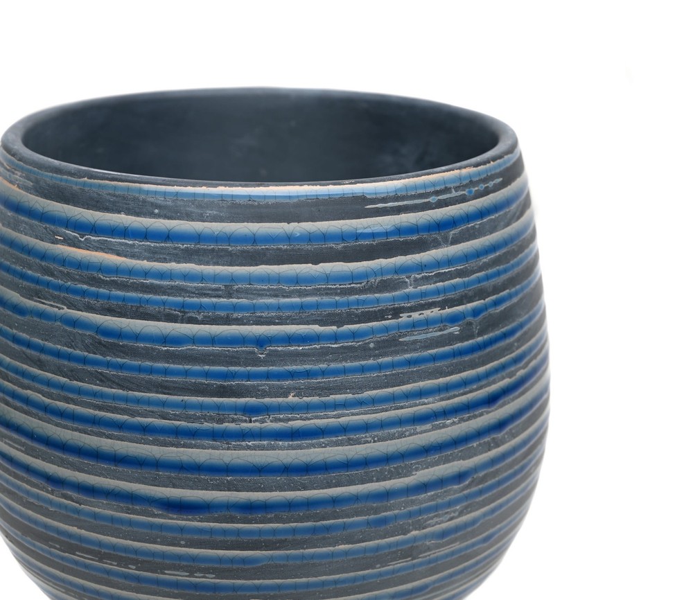 12 in Ceramic Lynlee Planter Blue