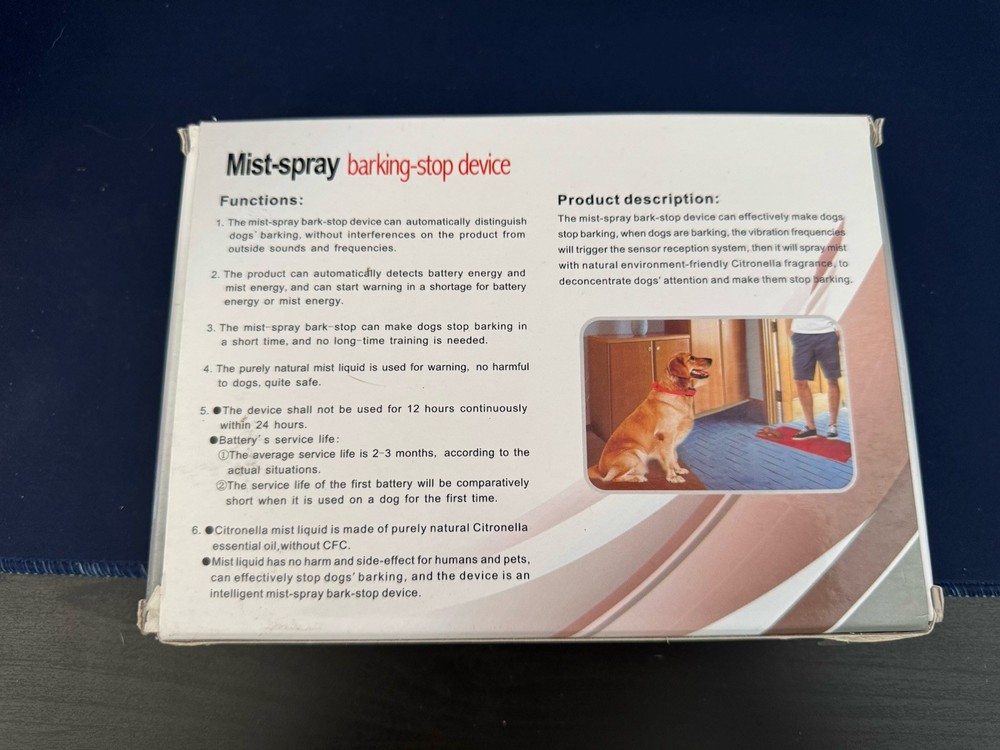 Mist-spray Barking Stop Device Training Collar