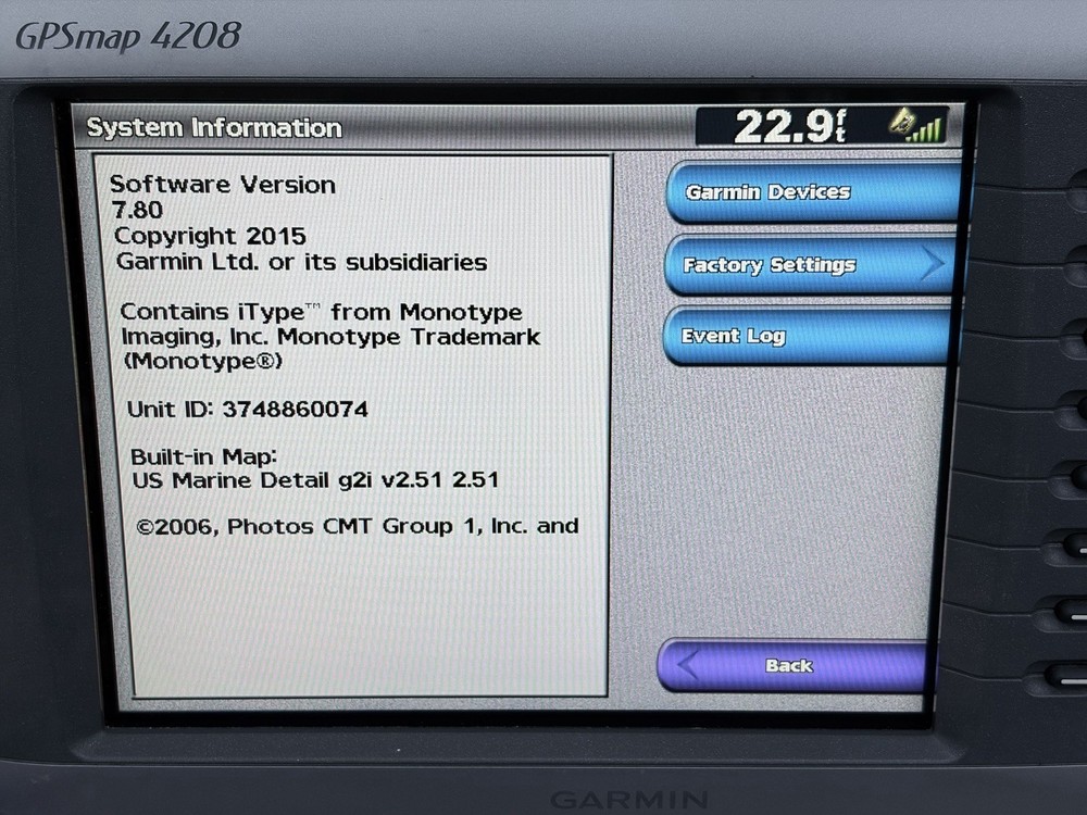 Garmin GPSmap 4208 GPS Chartplotter Multifunction Display - Tested & Working!