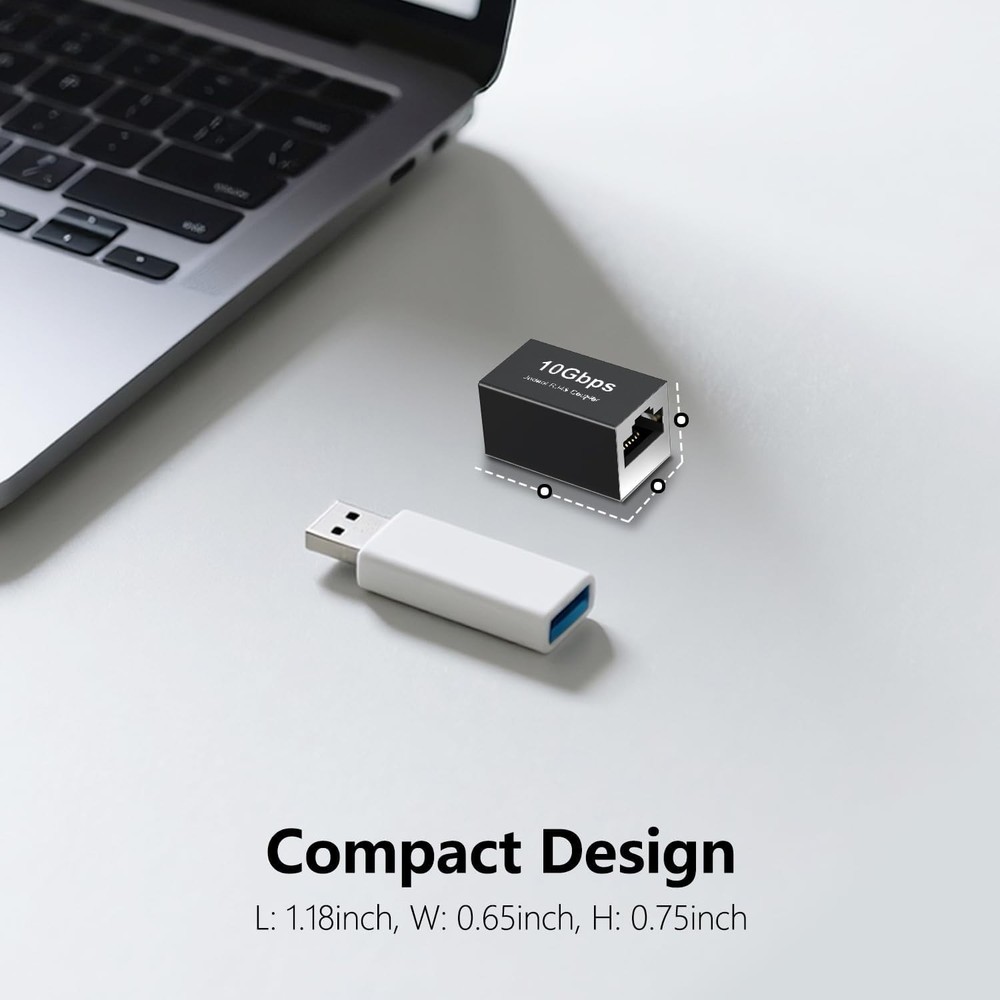 10Gbps RJ45 Coupler 3-Pack: Shielded, Gold-Plated Ethernet Extender, PoE Ready