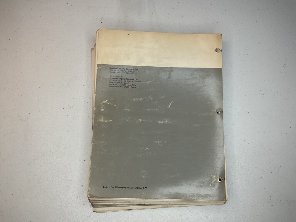 CUMMINS PT(TYPE G) FUEL PUMP CALIBRATION INSTRUCTIONS
