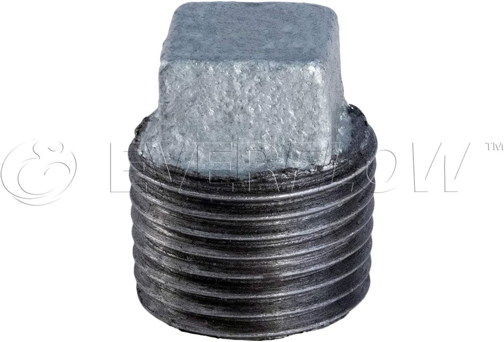 1/4" MIP Galvanized Malleable Iron Plug with Square Head