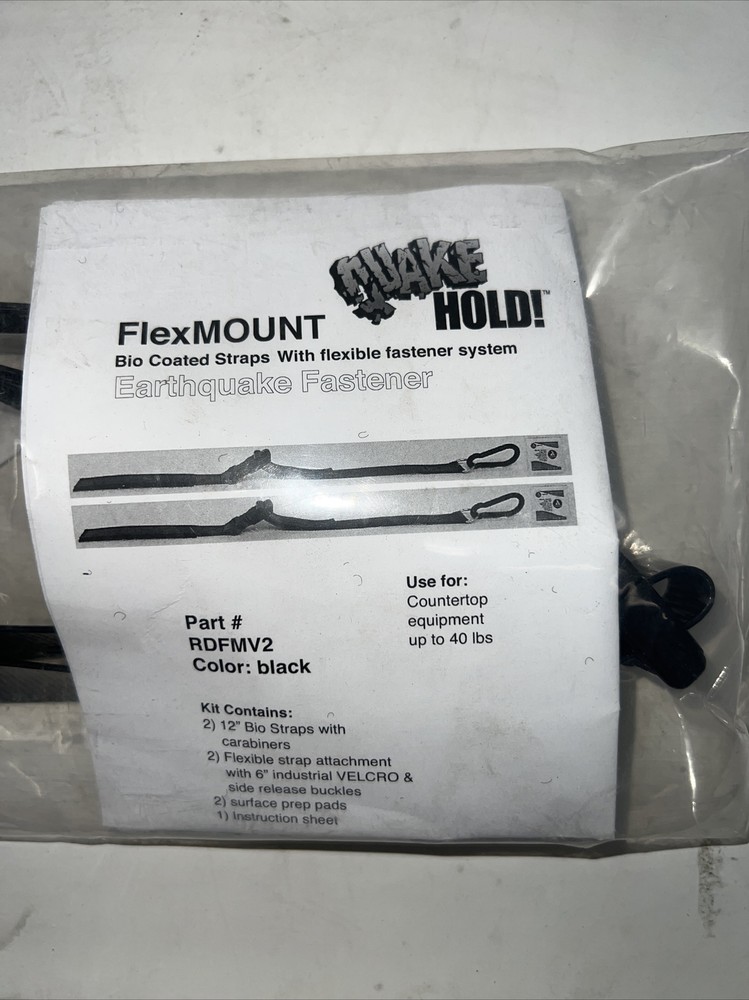 QUAKEHOLD! RDFMV2 Flex Mount Fastener, Black, 100 lb.