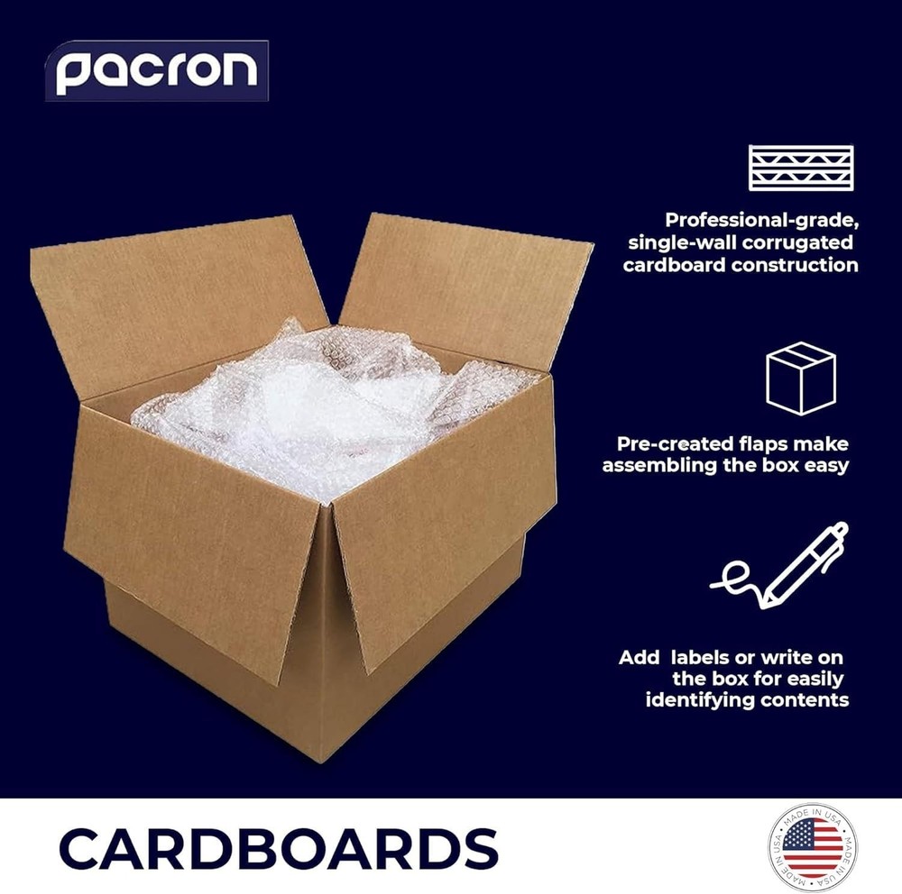 Sturdy Cardboard Moving Boxes – Durable Packing & Shipping Storage Boxes, Medium