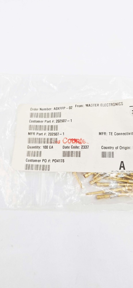 100 PACK - TE Connectivity 202507-1 PCB Connector Contacts Type II Pin