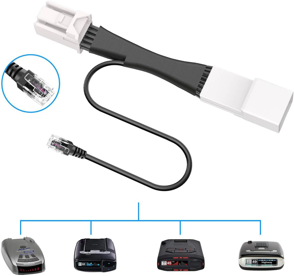 Radar Detector Power Adapter RJ11 Plug (10Pin Type B Connector) Compatible with