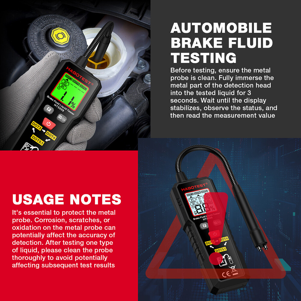 HT5009 LCD Digital Car Brake Fluid Tester Detector Analyzer for DOT3/DOT4/DOT5.1