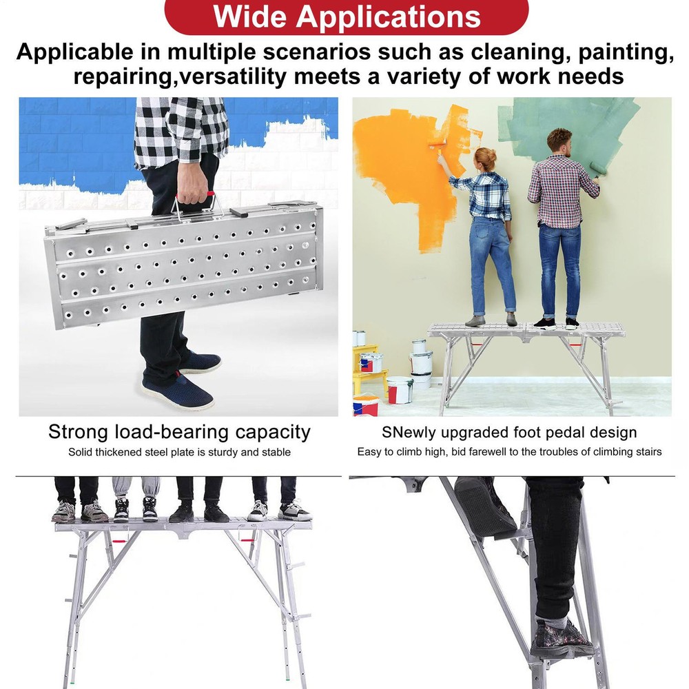 Portable Multipurpose Folding Scaffolding Work Platform Scaffold Tower Ladder