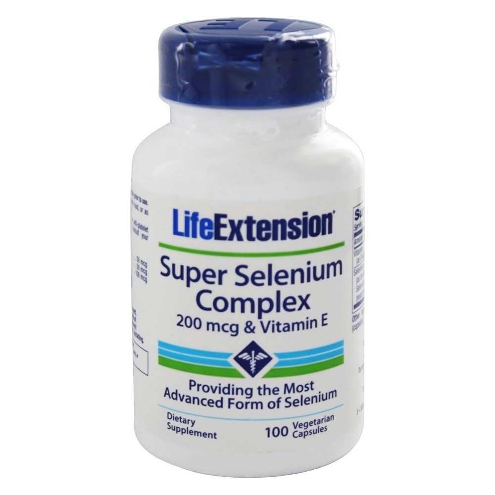 Life Extension Super Selenium Complex 200 mg with Vitamin E 30 mcg.,100 Veg Caps