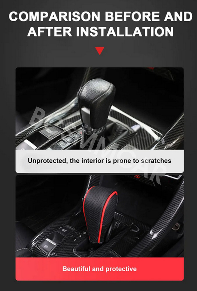 Car Gear Shifter Collar Sleeve Shift Knob Cover Protector Interior Replace