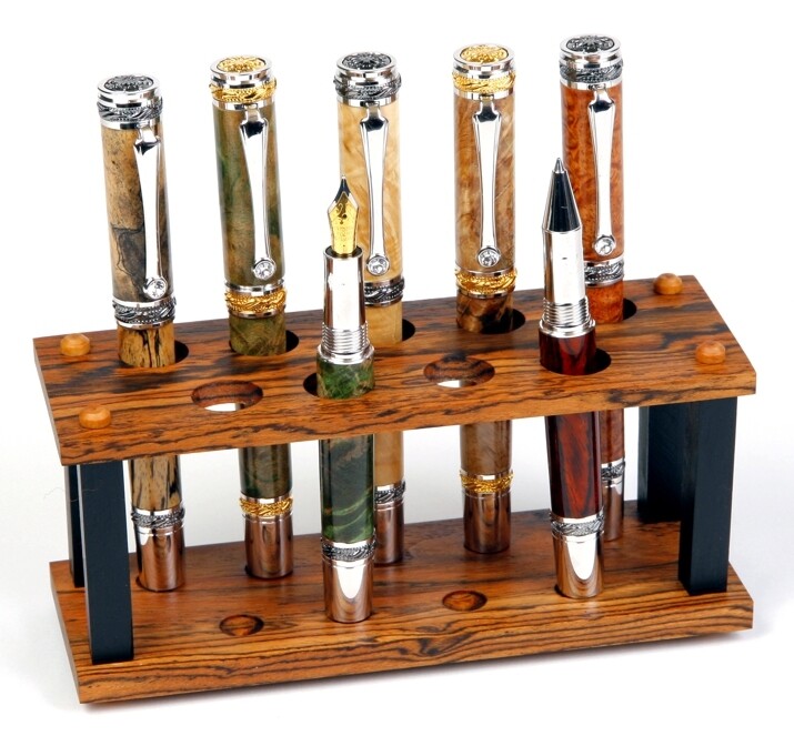 Lanier Pens - Bocote and Ebony Upright Stand - 9 Pen
