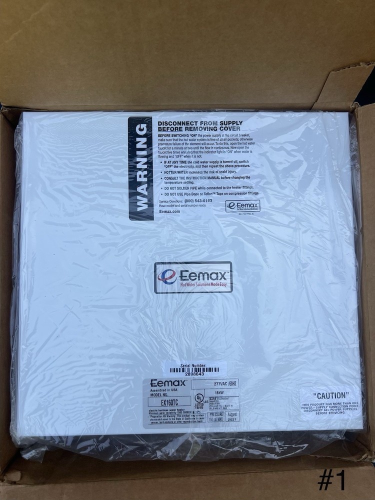 Eemax Ex160tc Electric Tankless Water Heater 277VAC Commercial General Purpose