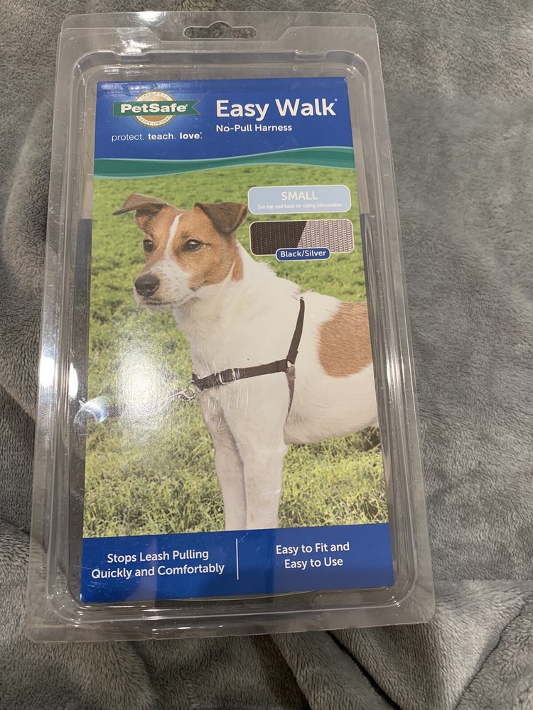 New PetSafe Easy Walk No Pull Dog Harness Adjustable Nylon Small Black /Silver
