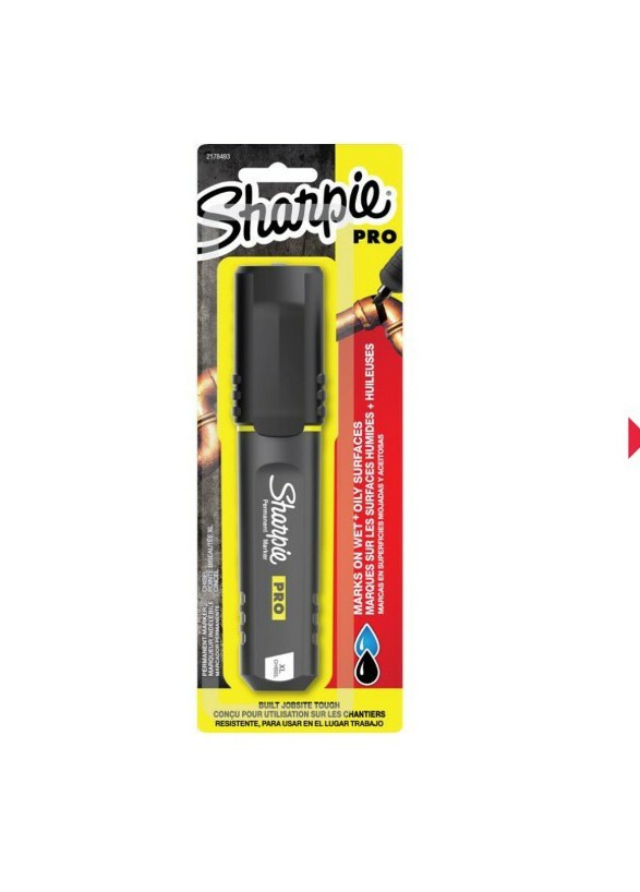 Sharpie Pro Permanent Marker, XL, Chisel Tip, Black Marker (2018347)