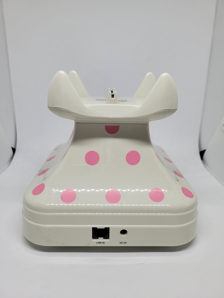 Pottery Barn Grand Cordless Phone Pink Polka-dot *Untested