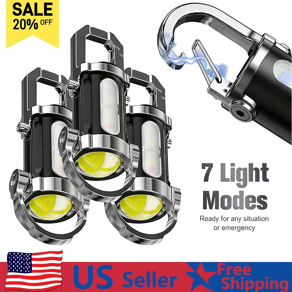 Portable Rechargeable Bright Keychain Flashlight Phone Charger,Emboadlie Mode AE
