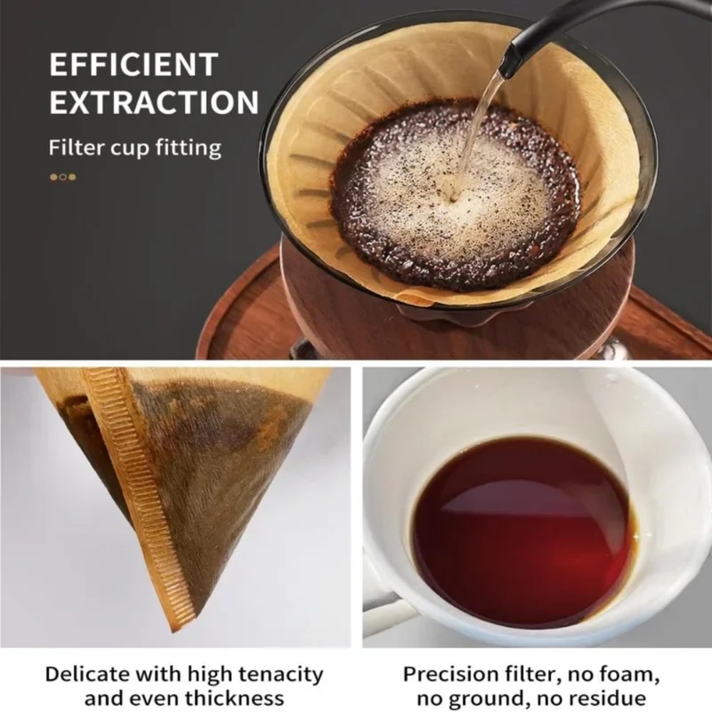 COFFITO Coffee Filter, Size 02 Cone Filters Disposable, 100 V02, Brown