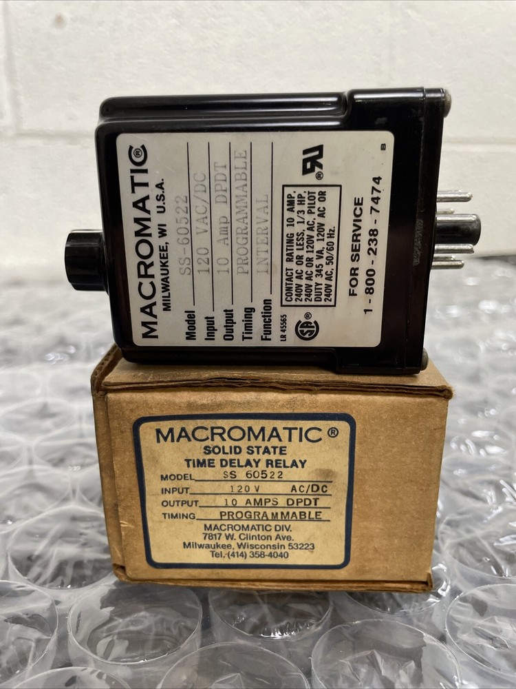 MACROMATIC Model SS-60522 TIME RANGER Interval Time Delay Relay MADE IN USA