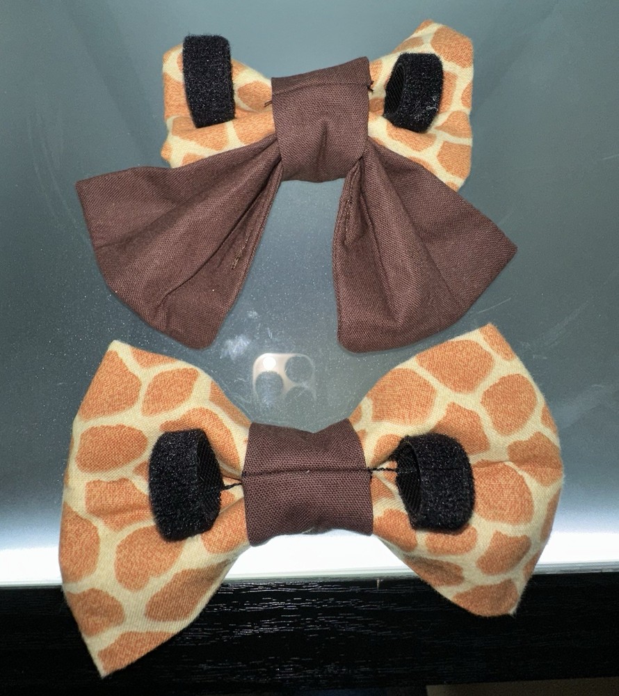 Handmade Over The Collar Bow Bundle #1 (giraffe Print Pattern) - New