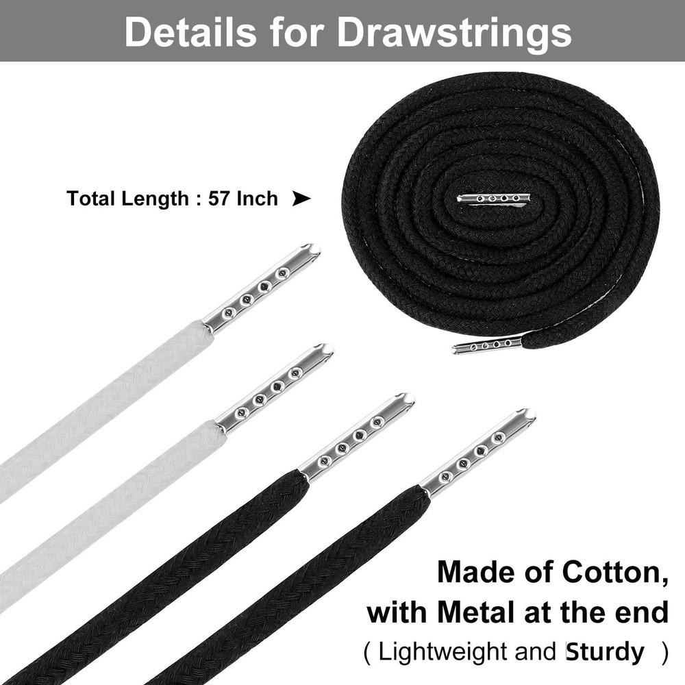 MiniRed 12PCS Drawstring Cord, 57 Inch Drawstring for Sweatpants, Drawstrings...