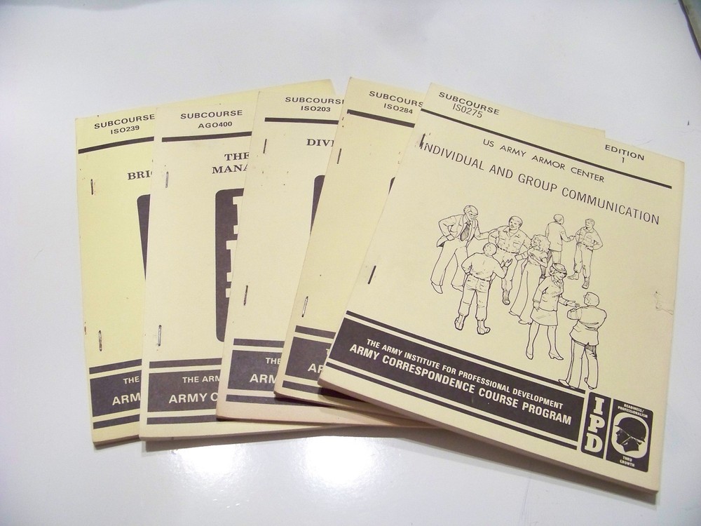 5 Vintage IPD books Army Correspondence course Program educational military