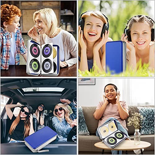 Capacity CD Case,Portable DVD Hard Plastic Case Holder CD Organizer 96 blue