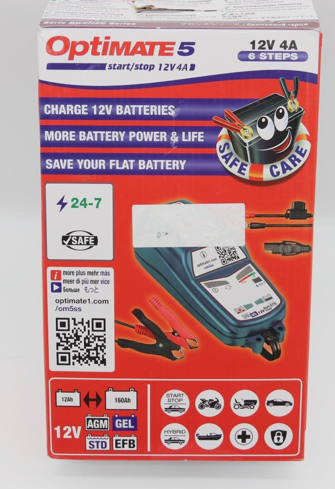 OptiMate 5 Start/ Stop AGM STD GEL 12V 4A Battery Charger Optimiser