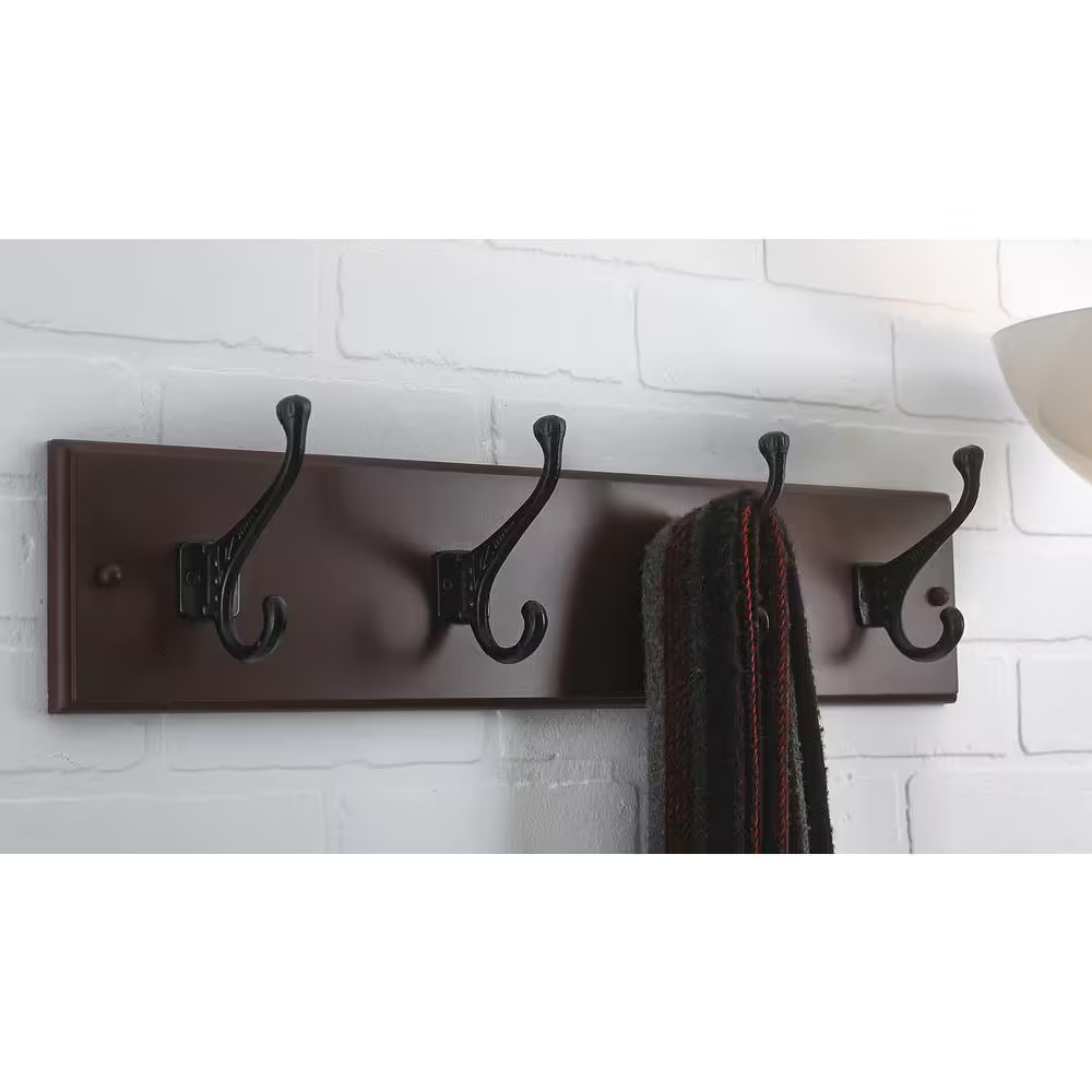 24 In. (610 Mm) Cherry and Matte Black Classic Hook Rack