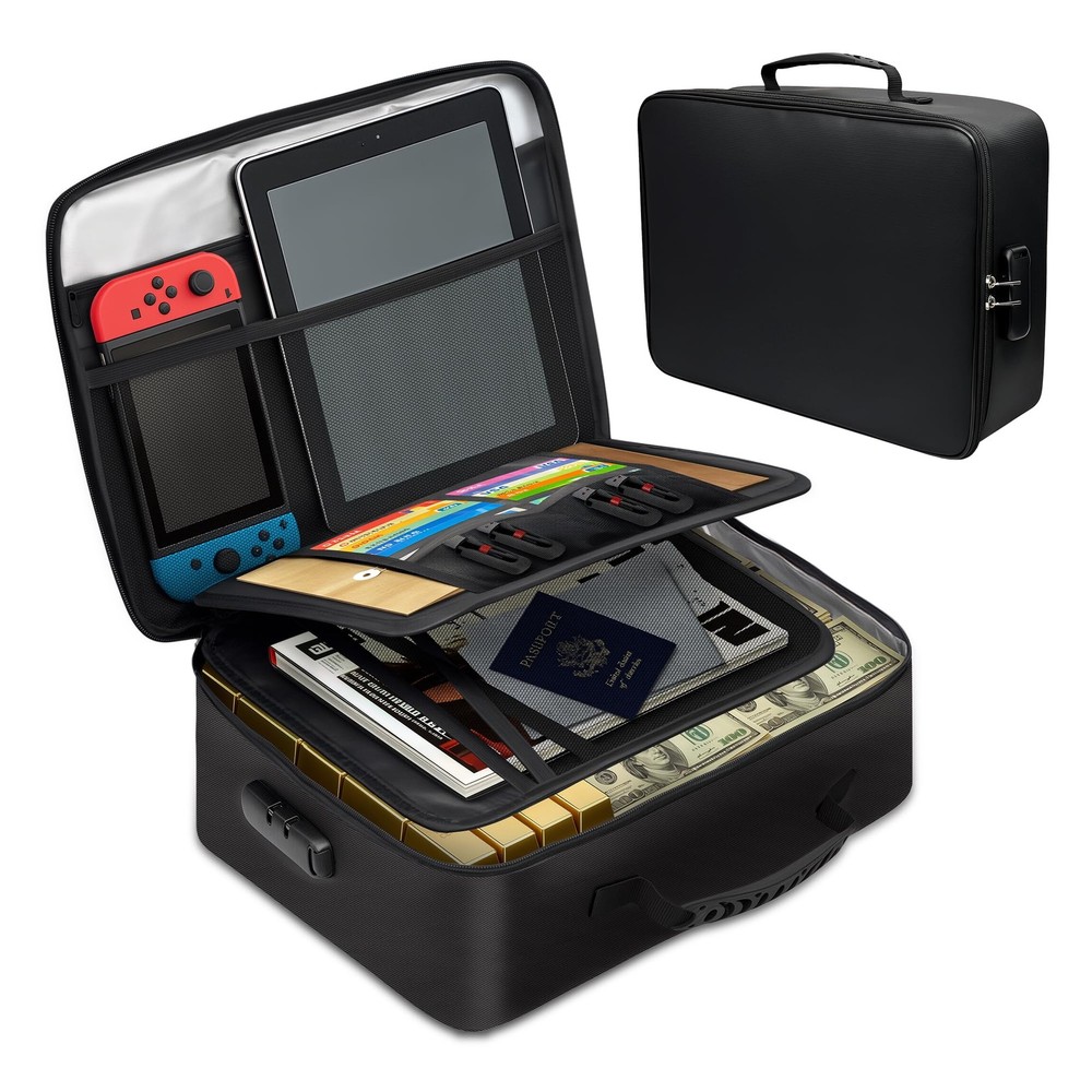 Fireproof Document , 5200°F Fire Safe Document Organizer with Lock, Portable ...