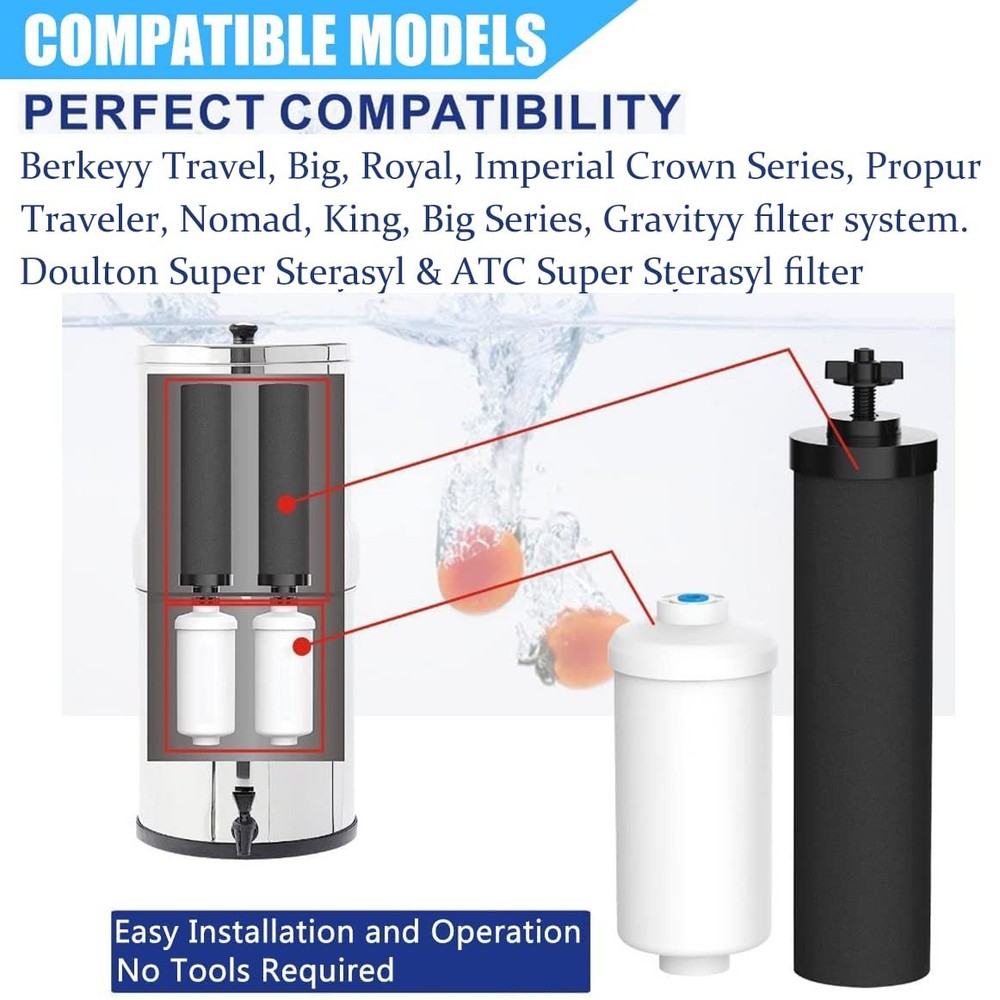 Big Berkey Water Filter Replacement Cartridges 4-Pack NSF/ANSI 42 372 Certified