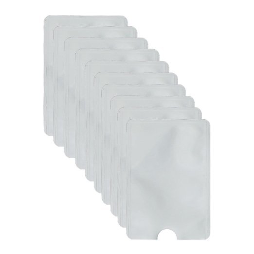 10 PACK HIGH LEVEL RFID Blocking Credit Card Sleeve Protector Shield WaterProof