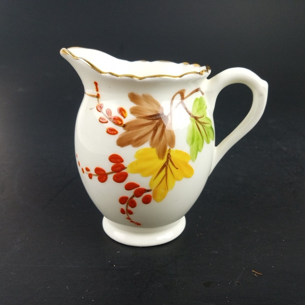 DELPHINE MINI WHITE CHINA PITCHER Bone China England Fall Leaves