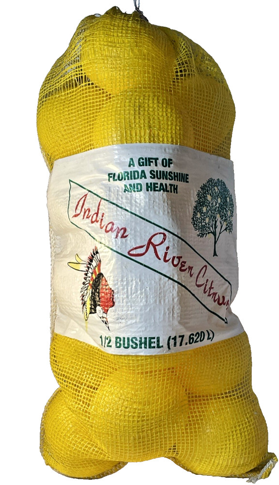 Store Display Indian River Citrus Bushel Mesh Drawstring FULL Bag Grapefruit