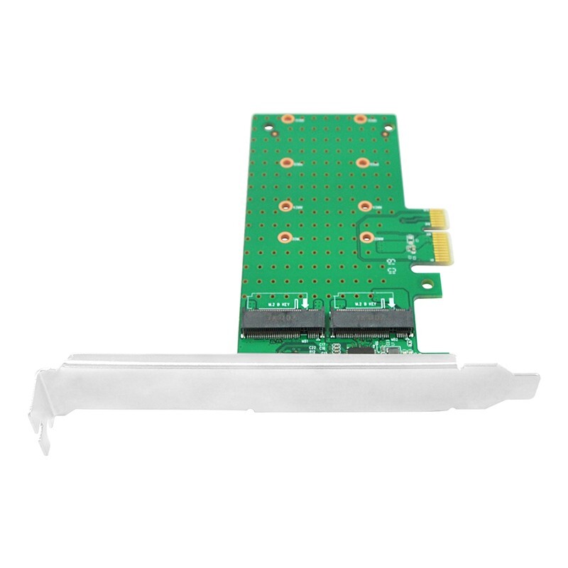 Dual PCIe x1 to M.2 SATA Controller Card