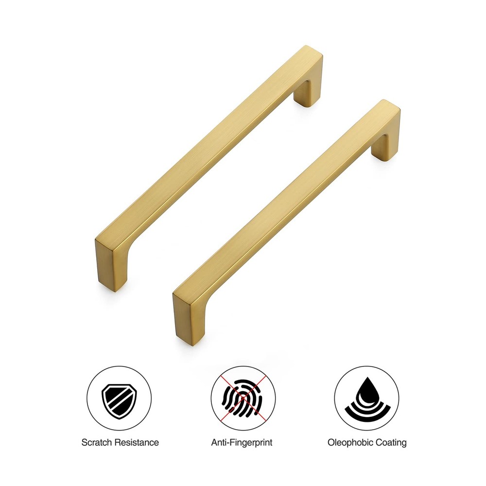 Cabinet Handles 30 Pack 5 Inch Square Brushed Brass Drawer Pulls Ravinte Solid