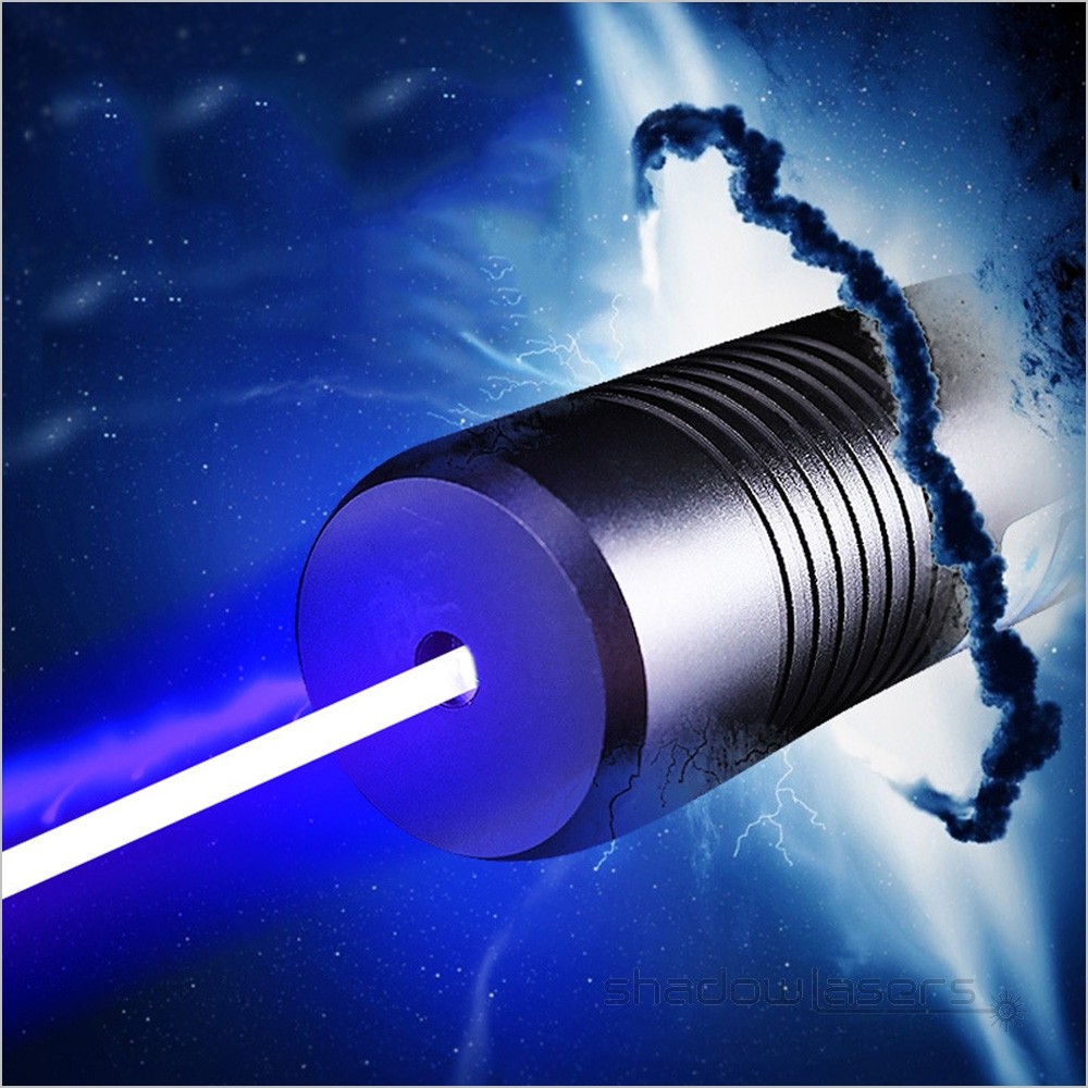 450nm Blue Laser Pointer Adjustable Focus Flashlight Visidle Beam Light+Case US