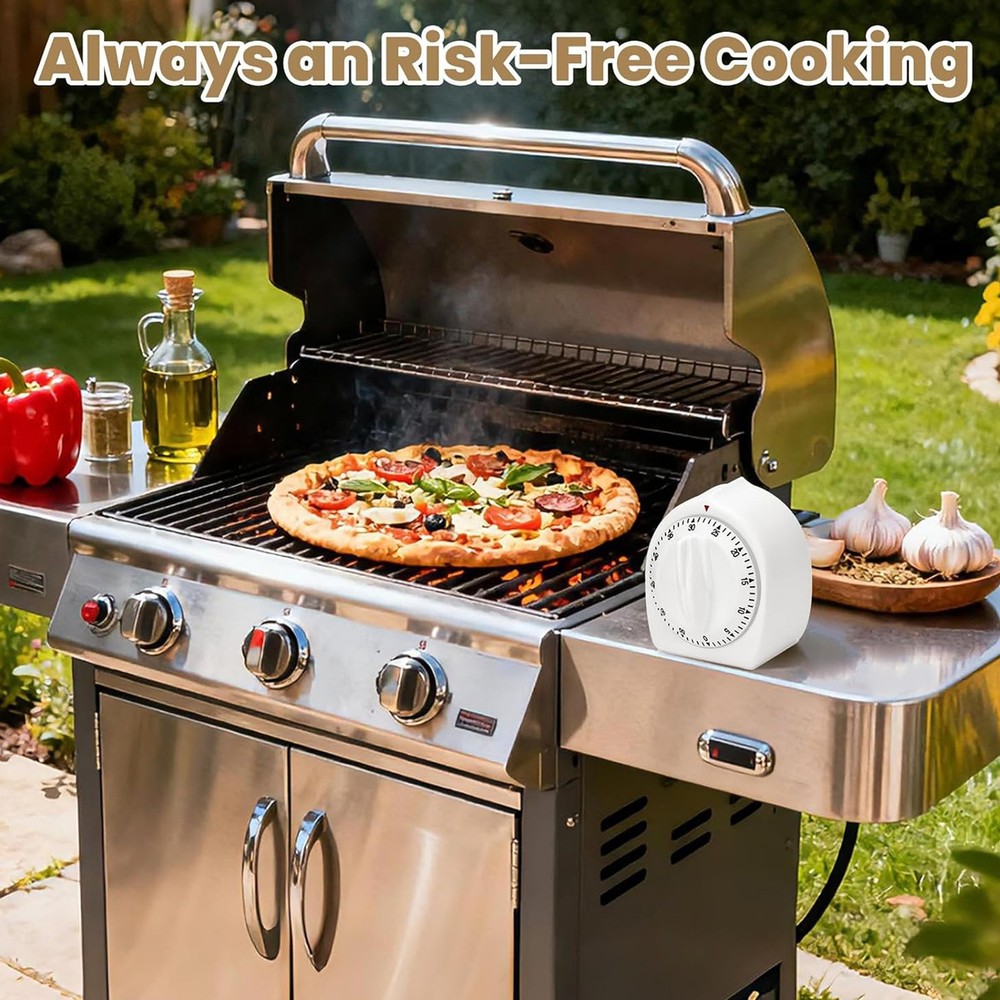 Cooking Timer for Elderly 60-Min Manual Wind Up Countdown Visual Baking