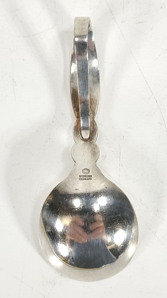 Georg Jensen Sterling Silver Baby Spoon Loop End - "Cactus" Pattern